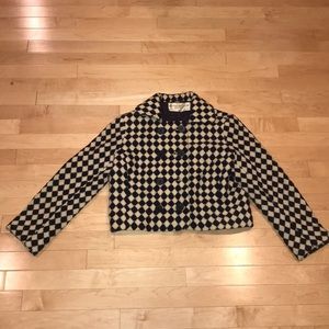 SOLD VINTAGE houndstooth button up cropped blazer
